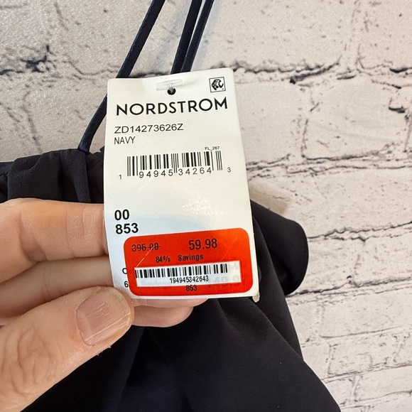 Cinq a Sept Christa Ruffle asymmetrical dress in Navy. Sz 00. NWT. - Picture 5 of 5